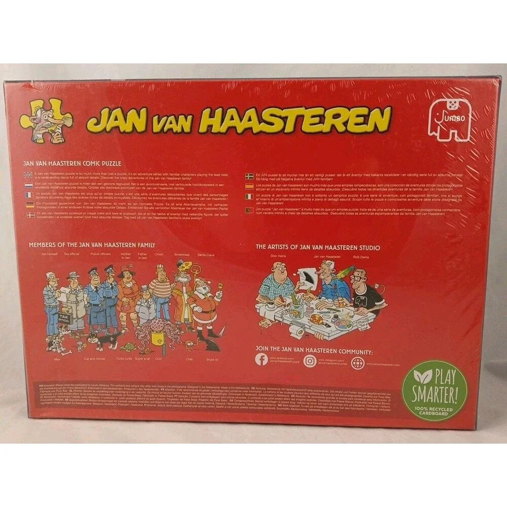 Jan Van Haasteren x2 1000 Piece Puzzles-The Music Shop & Holiday Jitters-NEW!